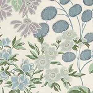 Thibaut Meadow Floral Pillow Cover: Lavender & Blue Designer Fabric