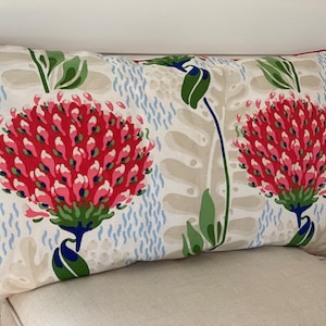 Thibaut Tiverton Red Floral Pillow Cover: Designer Throw Pillow