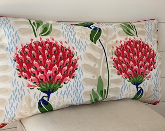 Thibaut Tiverton Red Floral Pillow Cover: Designer Throw Pillow