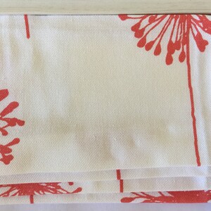 Custom Roman Shade in Coral and White Dandelion image 2