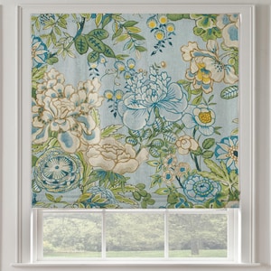 NEW Thibaut Peony Garden  Roman Shade Shown in Spa Blue/ Other colors available