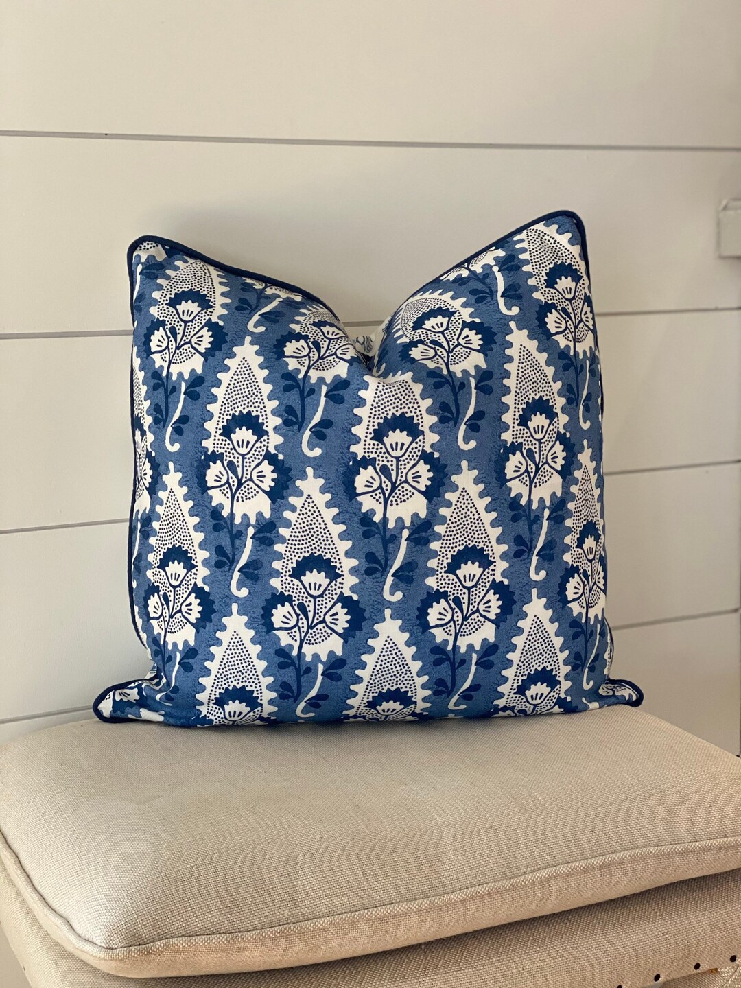 Thibaut Cornwall Anna French Blue Pillow Cover/designer Pillow/ Decorative Throw Pillow/ Pillow