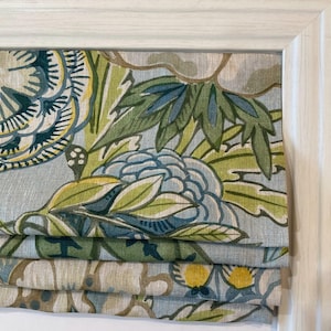 NEW Thibaut Peony Garden  Roman Shade Shown in Spa Blue/ Other colors available