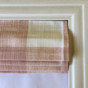 Custom Roman Shade in Buffalo Check Blush