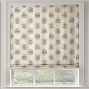 Anna French Milford Roman Shade in Spa Blue