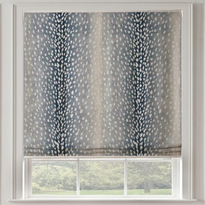 Custom Roman Shade in Vern Yip Antelope Navy