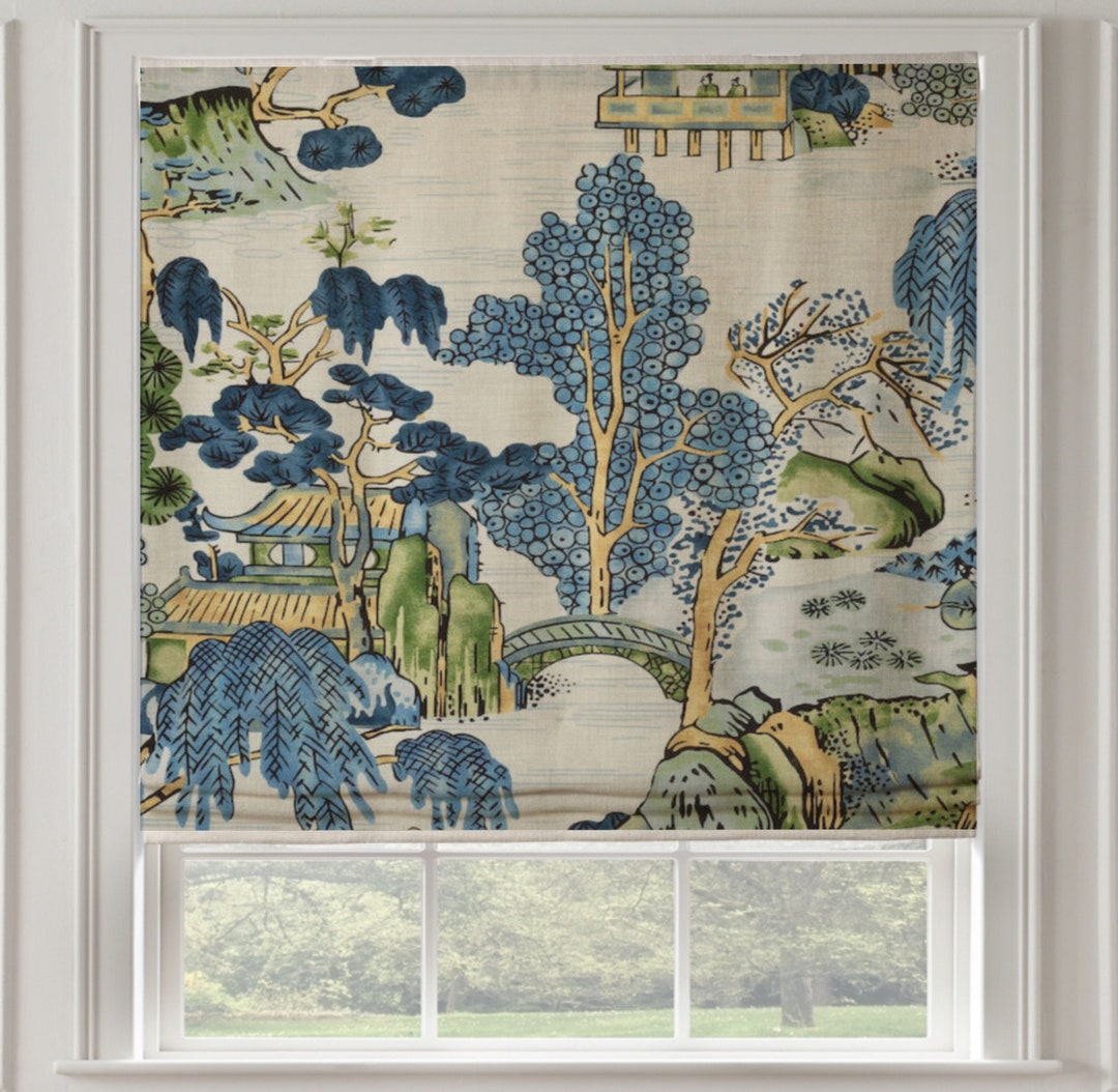 Thibaut Asian Scenic Roman Shade Etsy