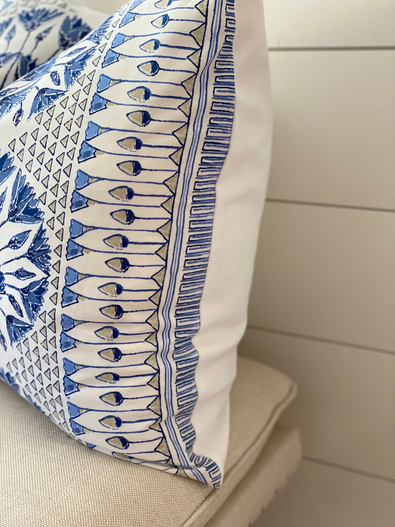 Anna French Cairo Blue Floral örngott: Designerprydnadskudde bild 10