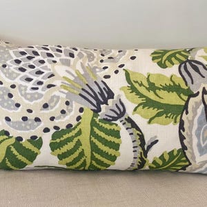 Thibaut Mitford Pillow Cover Pillow Cover with Zipper Shown in Green and White