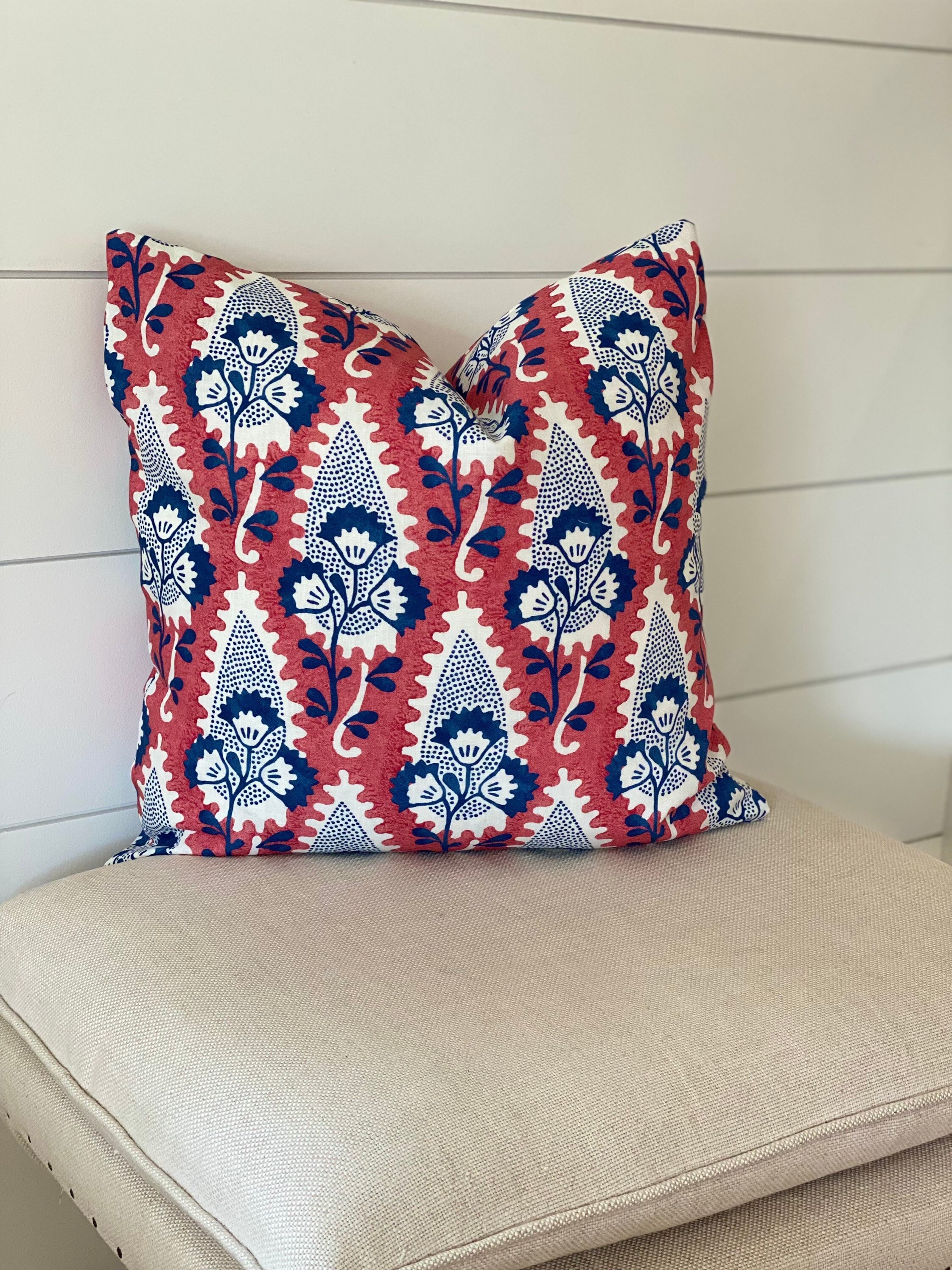 Blue and White Pillow - The French Linden