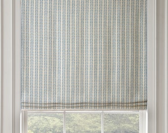 Schumacher Bindi Blue Molly Mahon Custom Roman Shade