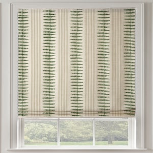 NEW Thibaut Indo Stripe Roman Shade Shown in Spruce Green