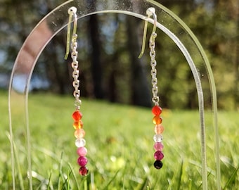 Lesbian Pride Gemstone Earrings