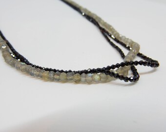 Labradorite and Black Spinel  Necklace