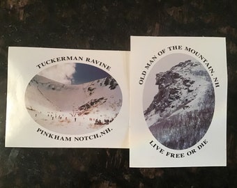 Tuckerman Ravine and Old Man of the Mountain stickers