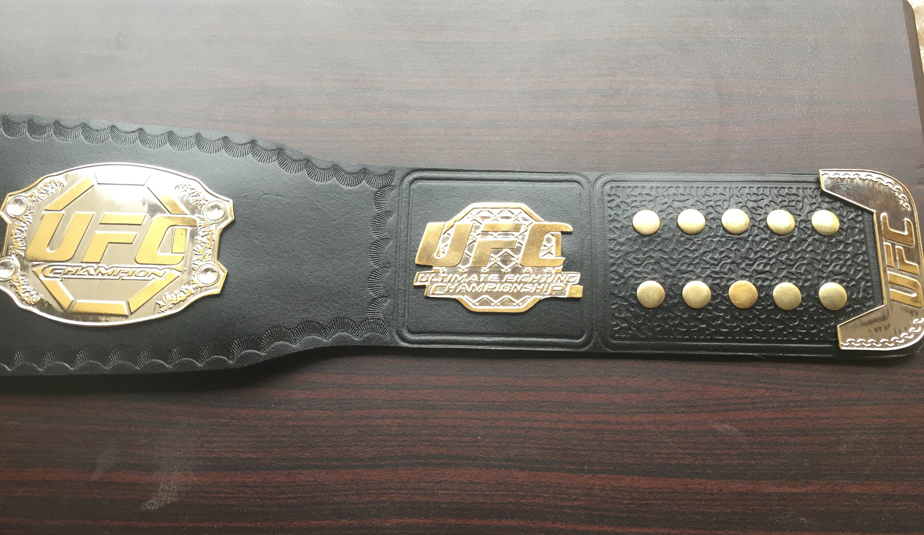 UFC Ultimate Championship Replica Belt Adult Size Dual Gold Etsy