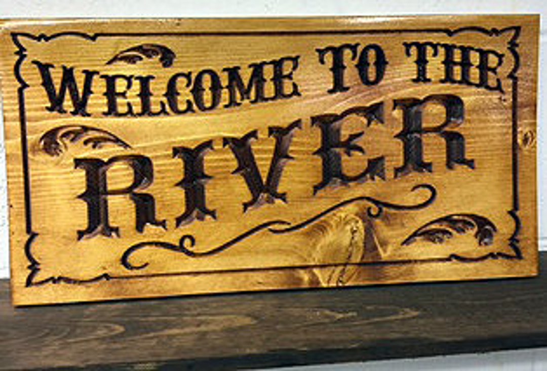 River Signs / Cabin Signs/ Lake Name Sign / Family Name Signs Etsy
