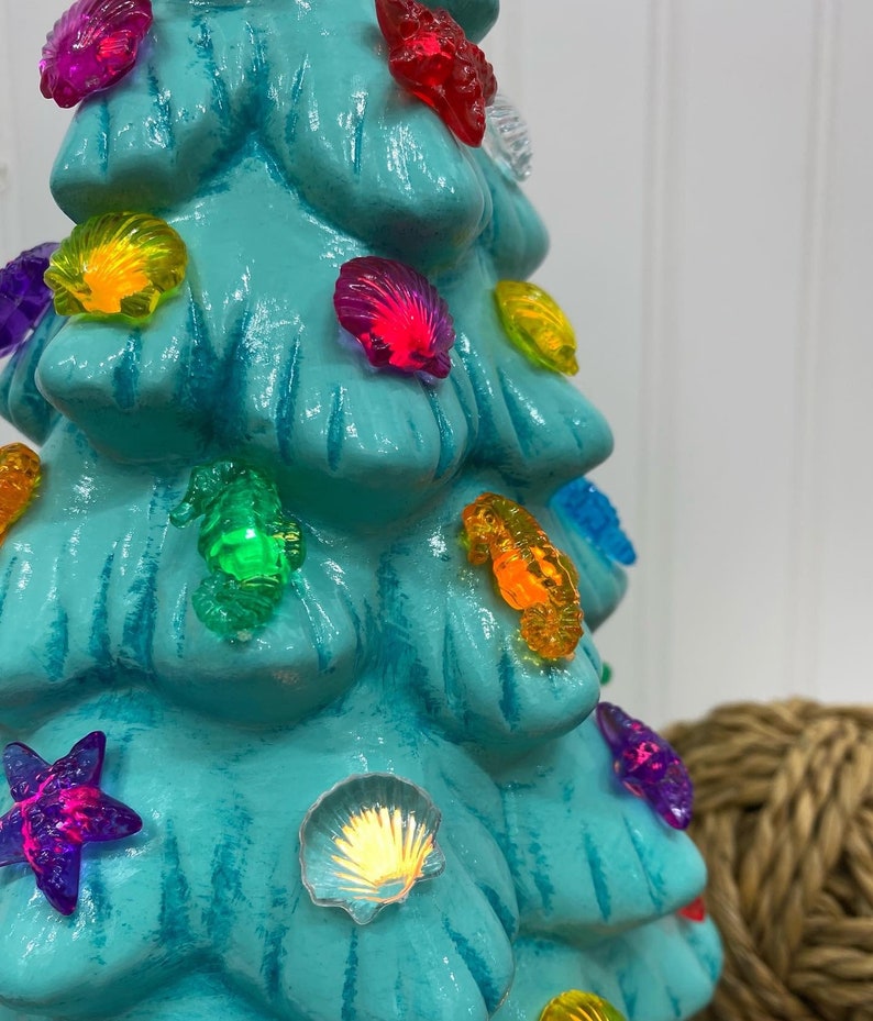 Hand-painted Tropical Lighted Tree image 5