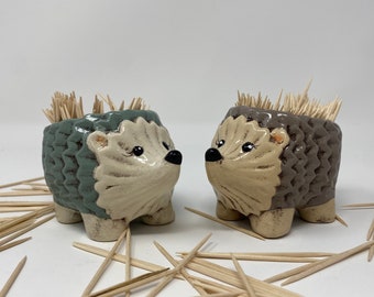 Adorable Hand-painted Hedgehog Toothpick Holder