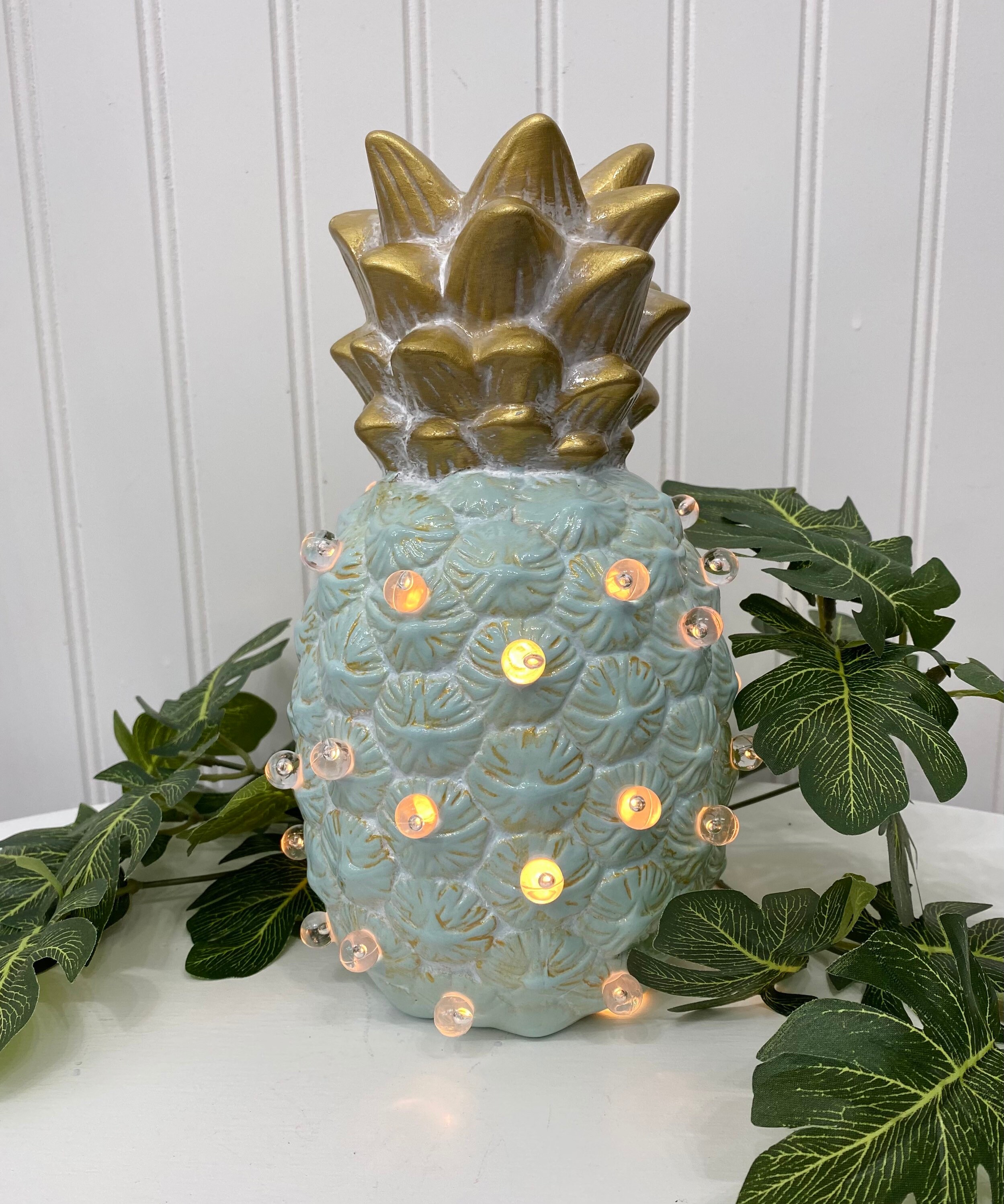 Lighted Decorative Ceramic Pineapple Etsy