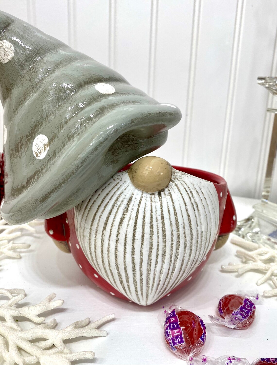Ceramic Gnome Candy Jar Etsy