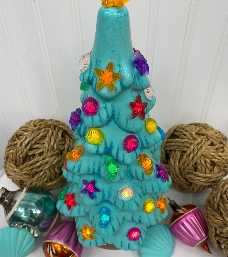 Hand-painted Tropical Lighted Tree image 2