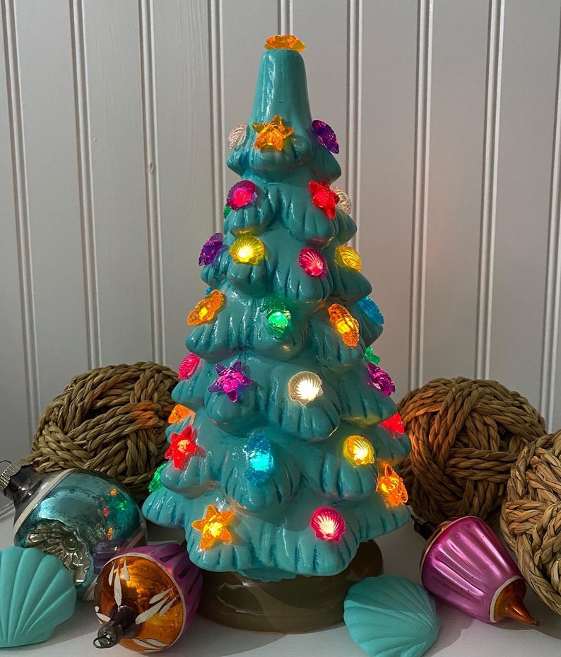 Hand-painted Tropical Lighted Tree image 3