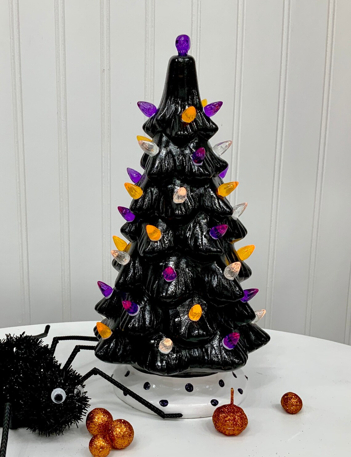 Hand Painted Lighted Ceramic Halloween Tree 11 Etsy