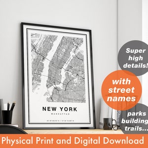 New York Map, New York Print, New York City Map, Manhattan Map Print, NYC Map Print, Manhattan Poster, NY Map, Map Of NYC