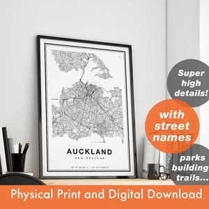 Impressão de mapa de Auckland, mapa de Auckland, mapa da cidade, presente de impressão de Auckland, arte de mapa, mapa de Auckland Nova Zelândia, pôster de Auckland, arte de parede de Auckland