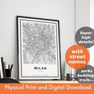 Milan Map Print, Map Of Milan, City Map, Milan Print Gift, Milan Map Art, Milan Italy Map, Milan Poster, Milan Wall Art
