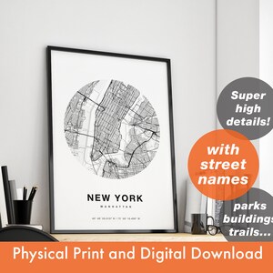 New York Map, New York City Map Print, Manhattan Map Print, NYC Map Print, Manhattan Map Poster, NY Map Wall Art, City Map Art, Map Of NYC