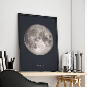 Moon Print, Full Moon Wall Art, Moon Poster, Moon Printable, Lunar Print, Full Moon Print, Moon Phase Art Print, La Luna Print, Moon Decor image 4