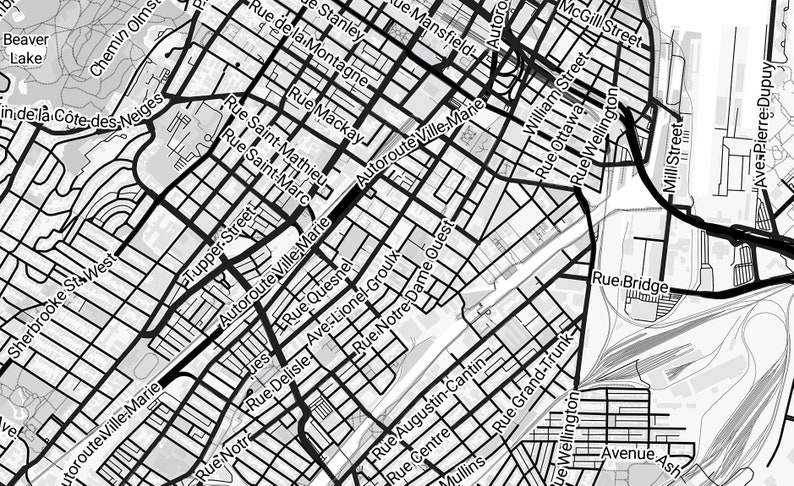Montreal Map Print Printable Map of Montreal City Map Art | Etsy