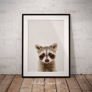 Raccoon Print, Woodland Creature Art, Nursery Raccoon Art,  Woodland Raccoon Art, Printable Raccoon, Nursery Animal Decor, Raccoon Art Print
