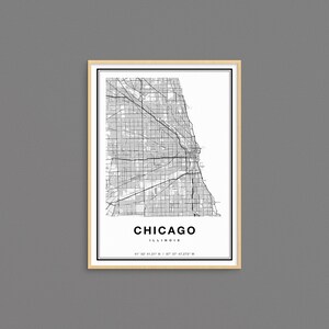 Chicago Map Print, Chicago City Map Print, Chicago Print, Chicago Art, Chicago Poster, Chicago Map Art, Map of Chicago Illinois image 9