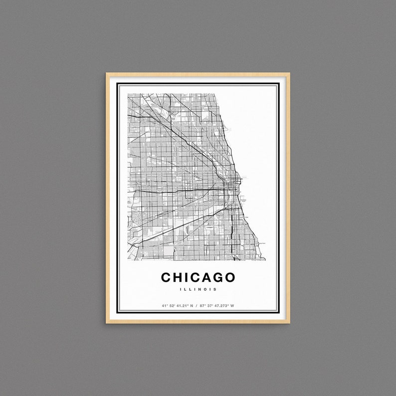 Chicago Map Print, Chicago City Map Print, Chicago Print, Chicago Art, Chicago Poster, Chicago Map Art, Map of Chicago Illinois image 9