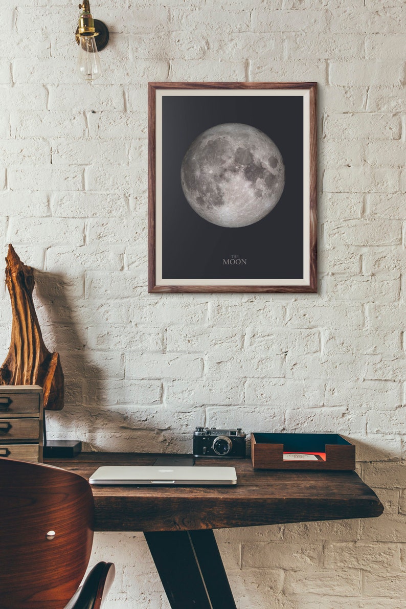 Moon Print, Full Moon Wall Art, Moon Poster, Moon Printable, Lunar Print, Full Moon Print, Moon Phase Art Print, La Luna Print, Moon Decor image 6
