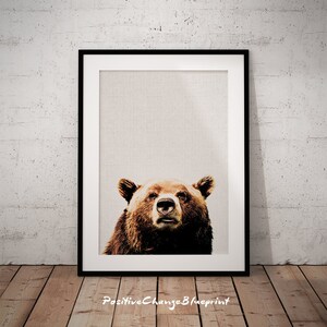 Woodland Print Bear, Woodland Bear Print, Nursery Bear Art, Kids Bear Art Print, Forest Animals Bear, Bear Print Woodland, Nursery Print