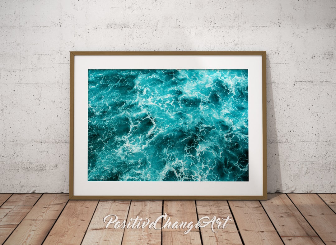 Large Printable Ocean Water Art, Coastal Print Art, Printable Tropical Print, Beach Coastal ...