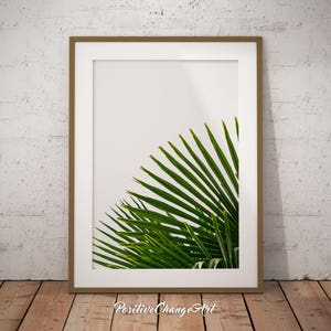 Palm Leaf, Palm Leaf Print, Tropical Leaf Print, Palm Tree Leaf Print, Tropical Wall Art, Palm Leaf Art, Palm Leaf Poster, Printable Leaf image 2