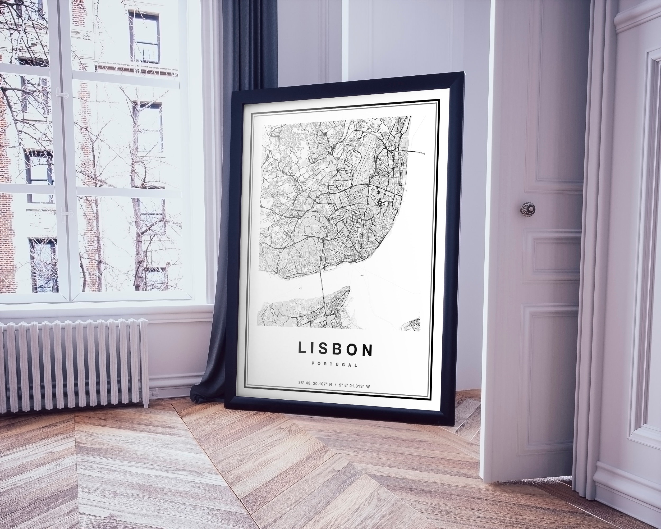 Lisbon Map Print Map of Lisbon City Map Lisbon Print Gift | Etsy