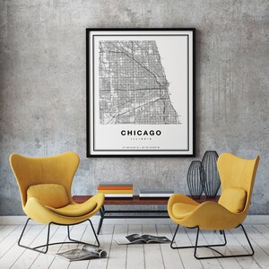 Chicago Map Print, Chicago City Map Print, Chicago Print, Chicago Art, Chicago Poster, Chicago Map Art, Map of Chicago Illinois image 2