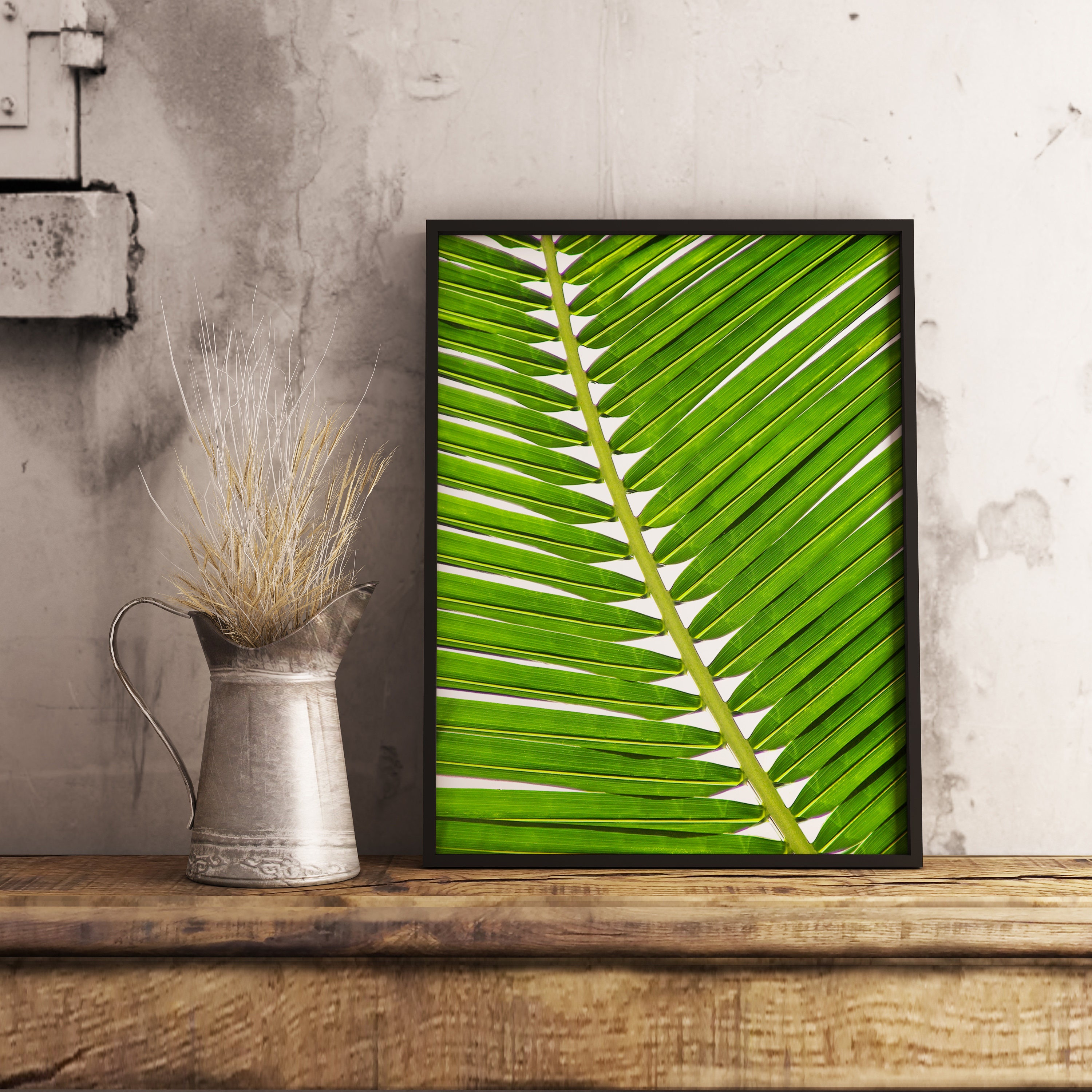 Palm Leaf Art Print Palm Leaf Printable Palm Leaf Tropical | Etsy