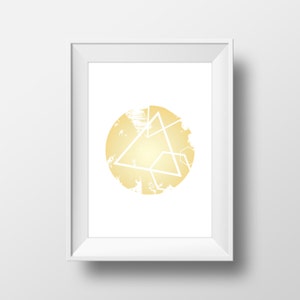 Gold Nursery Wall Decor, Gold Nursery Art Print, Gold Geometric Decor ...