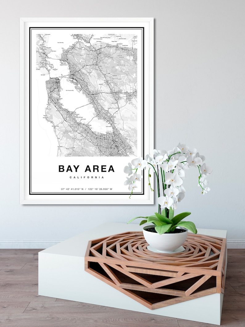 Bay Area Map Print Map of Bay Area City Map Bay Area Print - Etsy