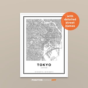 Tokyo Map Print, Tokyo City Map, Printable Map of Tokyo, Tokyo Print ...