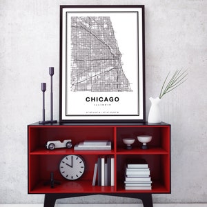 Chicago Map Print, Chicago City Map Print, Chicago Print, Chicago Art, Chicago Poster, Chicago Map Art, Map of Chicago Illinois image 7