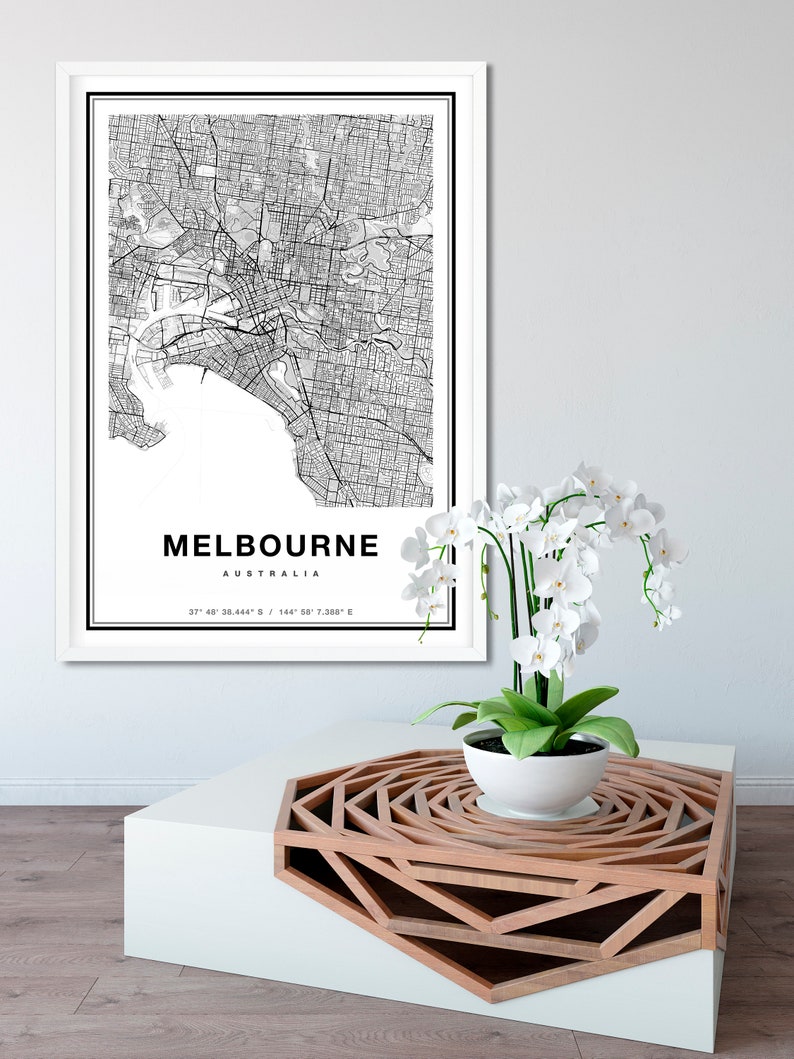 Melbourne Map Print, Printable Map Of Melbourne, City Map Art, Melbourne Print Poster Gift, Melbourne Map Art, Melbourne Poster image 2