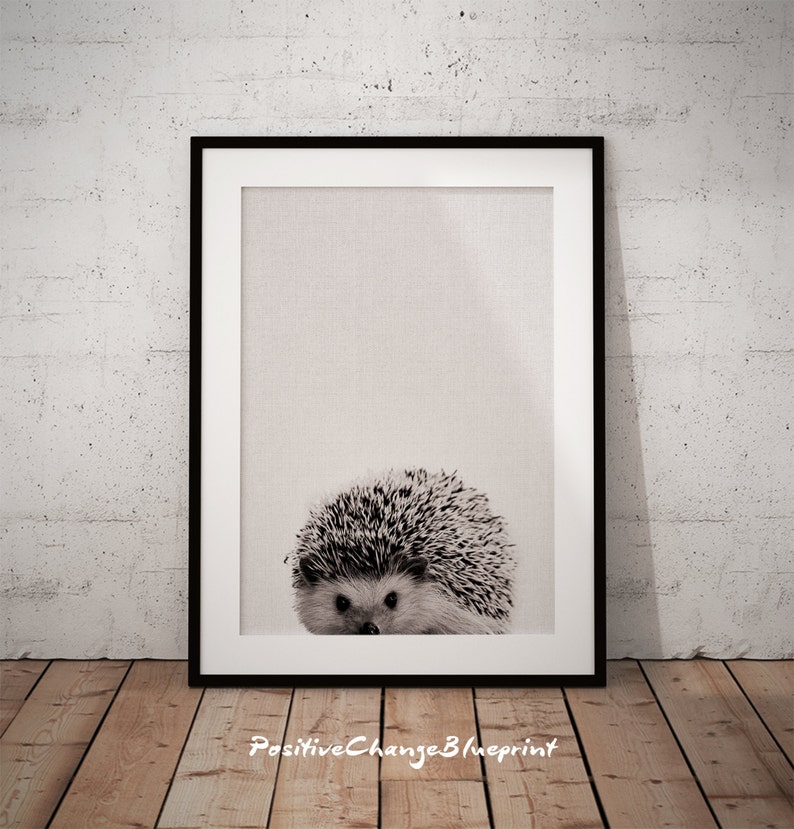 Hedgehog, Woodland Nursery, Print Set Woodland, Forest Animals, Woodland Creatures, Forest Nursery Print, Black And White Nursery, image 3